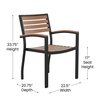 Flash Furniture 30" Square Faux Teak Patio Table & 2 Club Chairs XU-DG-104560062-GG
